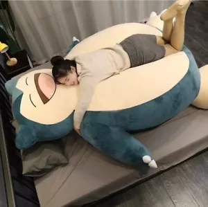RIESEN Snorlax Plüsch Puppe Kissen Bett Stuhl Bezug Reißverschluss 150 cm lächelnd Pokemon - Bild 1 von 3