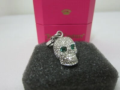 NEW IN BOX RARE Juicy Couture 3D PAVE SKULL GREEN EYES HALLOWEEN BRACELET CHARM - Image 1 of 4