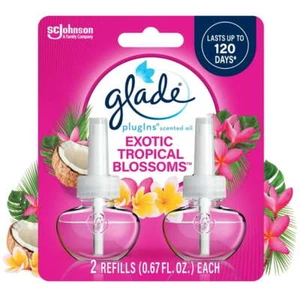 Glade PlugIns Scented Oil Refills, Exotic Tropical Blossoms, 1.34 fl oz – 2 Coun - Picture 1 of 3