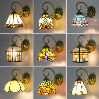 Tiffany Style Light Bathroom Vanity Lighting Sconce Stained Glass Wall Light - Image 1 of 4