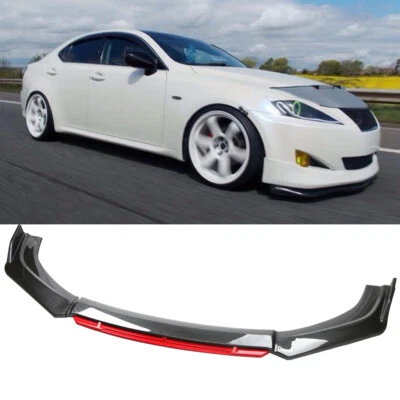 Carbon Fiber Front Bumper Red Lip Splitters Spoiler For LEXUS IS200T IS250 IS350 - Image 1 of 4