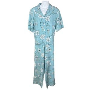 Tommy Bahama blau Blumen Seide Vintage Hemd & Hose 2 Stück Set Medium * - Bild 1 von 7