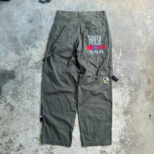 Vintage South Pole Baggy Carpenter Pants Men 34 Fits 33 Green Cotton Army Skater - Bild 1 von 24