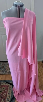 Bubblegum Pink Crepe Apparel Fabric Remnant - 2 Yards x  58" Wide - Poly Crepe - Image 1 of 3
