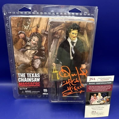 Neca Texas Chainsaw Massacre CARA DE CUERO Pretty Lady firmada por Edwin Neal certificado de autenticidad JSA Foto 1 de 4