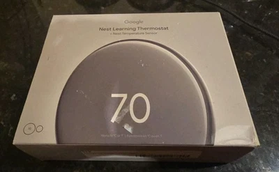 Nest Learning 恒温器第 4 代抛光银色带温度传感器 — 第 1/4 张图片