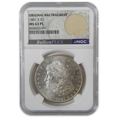 1881 S Morgan Dollar MS 63 PL NGC Original Bag Fragment SKU:I23355 - Image 1 of 4
