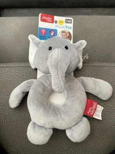 Playtex Baby Plüschtier 1 - 18 Monate Elefant Stofftier Rassel grau weich Neu - Bild 1 von 4