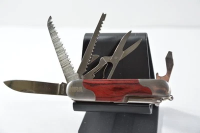 NRA Multi Tool Pocket Red Wood Knife Camping Hunting 3.5" - Image 1 of 4
