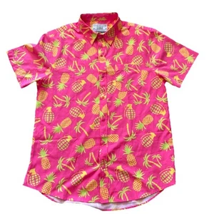 Savage Tacticians Tropic Like It’s Hat Button Up T Shirt Men Size Large Pink - Picture 1 of 5