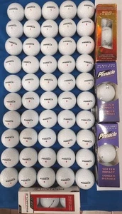 62 White Pinnacle Golf Balls/ 12 New in Sleeves - Mix/ 50 Pinnacle Rush 5A/4A - Picture 1 of 16