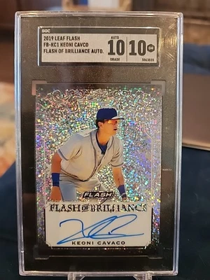 2019 Leaf Flash Flash of Brilliance Keoni Cavaco #FB-KC1 Auto SGC 10/10 - Image 1 of 2