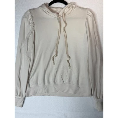 SUNDRY FOR EVEREVE Cream Puff Sleeve Drawstring Hoodie Sweatshirt Size 1 (Small) - Image 1 of 4