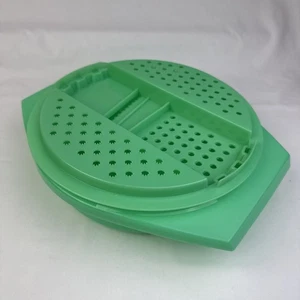 Vintage Tupperware 786 2 Stück Reibe Hobel und Schüssel jadeitgrün - Bild 1 von 7