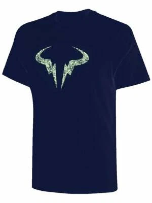 Nueva Camiseta Nike Para Hombre Rafa Nadal Paris Arcilla DD2248-451 AZUL MARINO Camiseta Bull Logo Foto 1 de 2