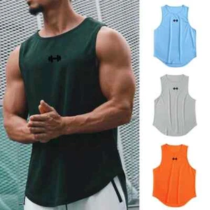 Gym Fitness Bodybuilding Sport Vests Mesh Breathable Quick Dry Running Tank Tops - Picture 1 of 34