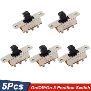 5pcs On/Off/On 3 Position DPDT 2P3T PCB Panel Slide Switch 6A/125V 3A/250V AC - Picture 1 of 5
