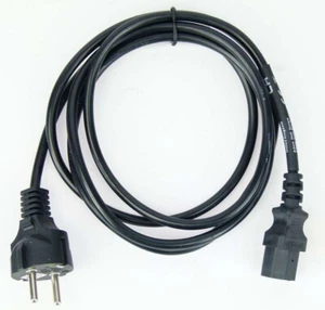2 m Netzkabel Kaltgerätekabel schwarz Schuko Kaltgeräte Strom Kabel C13 - Bild 1 von 4