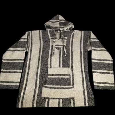 Полосатый пуловер пончо с капюшоном Baja - Изображение 1 из 3