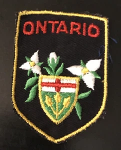 1970s Ontario Canada Patch Vintage Trillium 2-1/2" Shield of Arms - Bild 1 von 2
