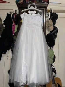 TIP TOP KIDS GIRLS COMMUNION GIRL WHITE SPECIAL Occasion DRESS SZ 14 USED - Picture 1 of 15