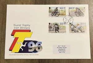 Isle of Man First Day Cover FDC 1996 TOURIST TROPHY TT IRISH WINNERS - Picture 1 of 1