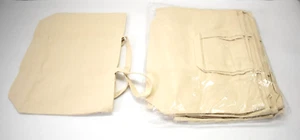 Lot of 12 Canvas Handbags Shopping Totes 20" x 15" Natural Beige Carry Pouch - Picture 1 of 5