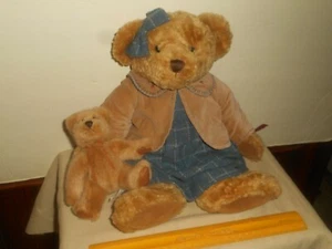 Vintage RUSS BERRIE Lady Quinn & Baby Teddy Bear 14" Vintage Collection #44712 - Picture 1 of 12