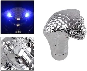 Blue LED Chrome Cobra Head Snake Shape Universal Gear Stick Shift Knob Lever - Bild 1 von 7