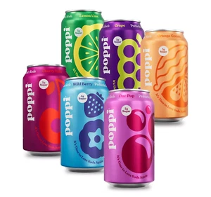 Poppi Sparkling präbiotisches Soda Getränk mit Apfel 12 flüssige Unzen (12er Pack) - Bild 1 von 1