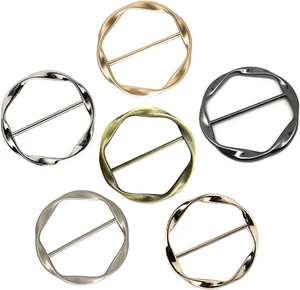 6 PCS Scarf Ring Clips Waist Buckle Clip T-Shirt Tie Pin Clip for Women Fashion - Picture 1 of 12