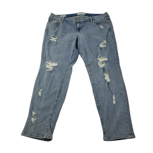 Torrid Womens Boyfriend Stretch Distressed Jeans sz 20 Light Wash - Bild 1 von 10