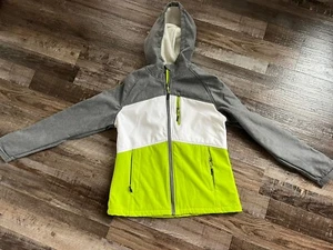 CB sports White Grey KiwiTrim ski layer Hooded Jacket Medium Large K3 - Picture 1 of 4