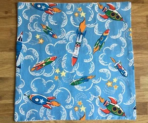 Cushion Cover Made W/ Cath Kidston Space Rockets & Spots Light Cotton New - Picture 1 of 5