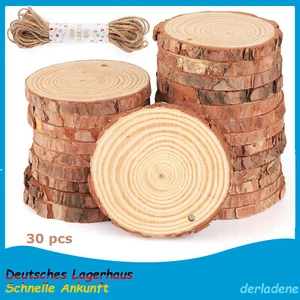 30 Rund Holzscheiben 9-10cm Astscheiben Baumscheiben DIY Hochzeit Party Deko - Bild 1 von 13