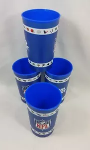 Bud Light Beer Cups 22oz Blue NFL Team Logos 5-5/8" tall Plastic Lot of 4 Cups - Picture 1 of 6