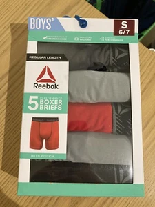 NWT Reebok Boys Performance Boxer Briefs 5-PACK Black Gray Red Boys S 6/7 - Picture 1 of 3