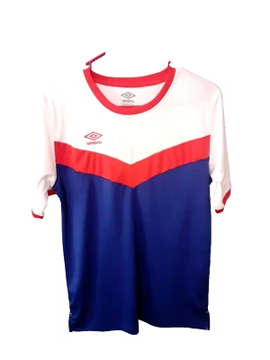 Umbro Niños Talla XX-Grande 18, Camiseta de Fútbol Manga Corta Roja/Blanca/Azul EE. UU. Fútbol Foto 1 de 4