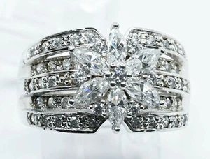 Platinum Simulation Diamond Ring RG0019 - Picture 1 of 6
