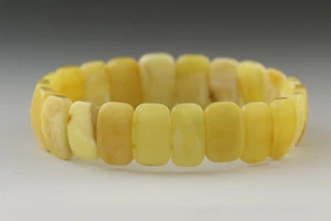 Genuine BALTIC AMBER Egg Yolk Pieces Stretch Unisex Bracelet 9.4g 190109-3 - Picture 1 of 3