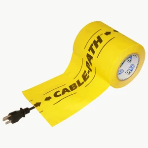 Pro Gaff Cable Path Tunnel Gaff Tape 6" x 30 yd Yellow with Text - Picture 1 of 1