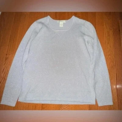 Appleseed Mujer Gris Plata Metálico Cuello Redondo Suéter Talla Pequeña Foto 1 de 4