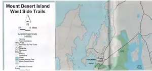 Karte, Mount Desert Island West Side Trails, 1996 College of the Atlantic Vintage - Bild 1 von 1