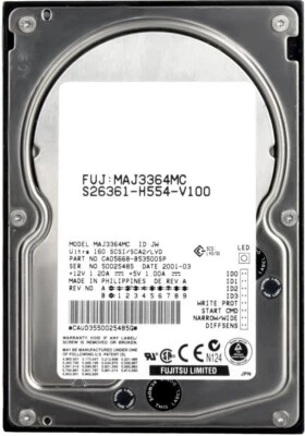 Fujitsu A3C40014491 36GB 10000U/M 4MB SCSI U160 MAJ3364MC S26361-H554-V100 - Image 1 of 3