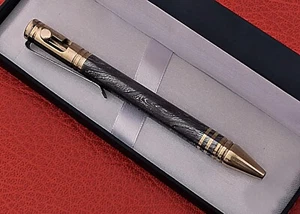 Custom Handmade Damascus Steel Pen Blue Ink Ball point SS-17342 (black) - Picture 1 of 8
