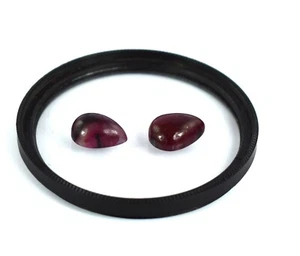 13.95 Ct Madagascar Ruby Natural Gemstone Pair Pear Cabochon Certified Y1987 - Picture 1 of 4