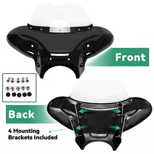 Universal Front Fairing Batwing Windshield Windscreen For Harley Yamaha Suzuki - Foto 1 di 18