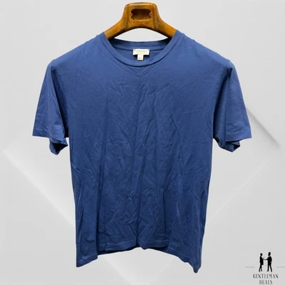 Camisa Sunspel Para Hombres Mediana Azul Manga Corta Camiseta Algodón Cuello Redondo Inglaterra Informal Foto 1 de 4