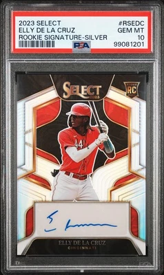 2023 Panini Select Elly De La Cruz Rookie Signature-Silver PSA 10 - Image 1 of 2