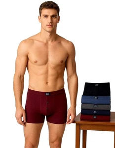 Pantalones cortos de algodón para hombre colores surtidos boxer lisos suaves paquete de 3,6,12 - Imagen 1 de 10
